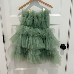 Green tulle dress